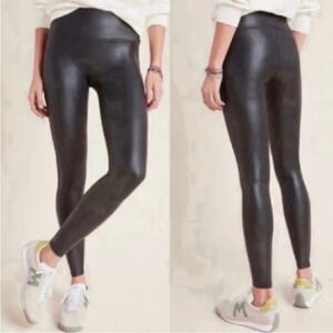 SPANX Black Faux Leather‎ Leggings Size Large